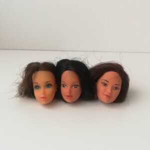 3 Vintage Mattel Barbie Heads Only